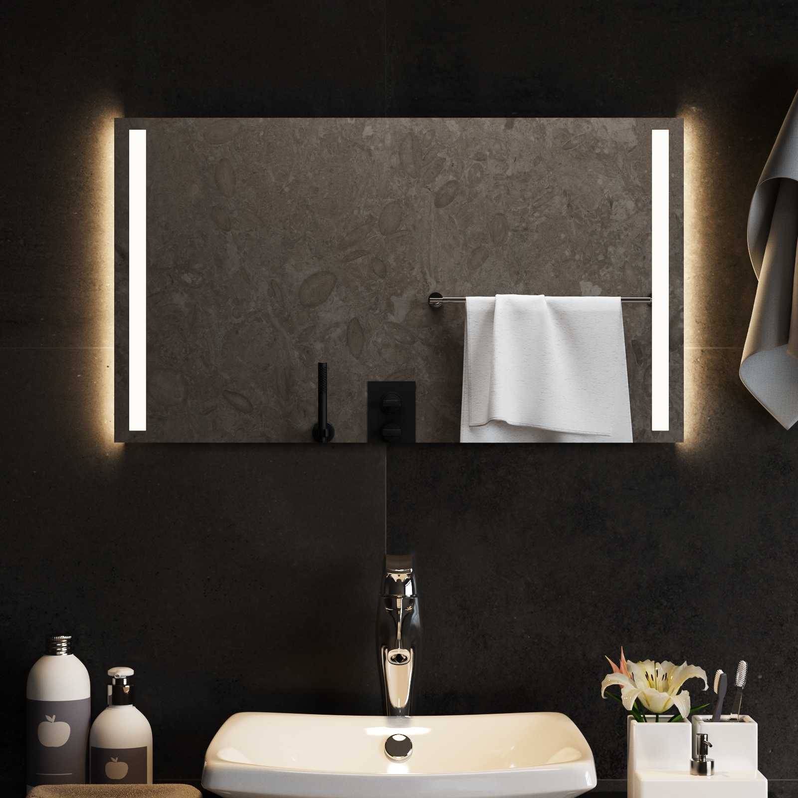 vidaXL LED-Badezimmerspiegel Transparent 70 x 40 cm Gehärtetes Glas