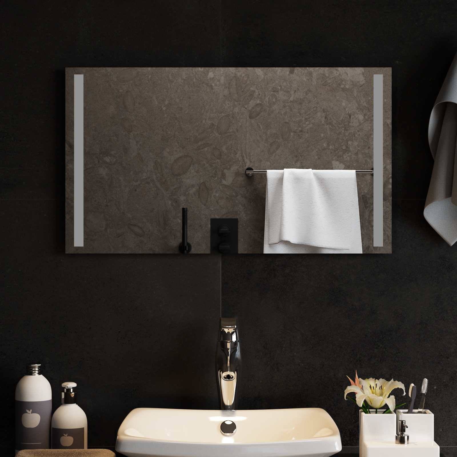 vidaXL LED-Badezimmerspiegel Transparent 70 x 40 cm Gehärtetes Glas