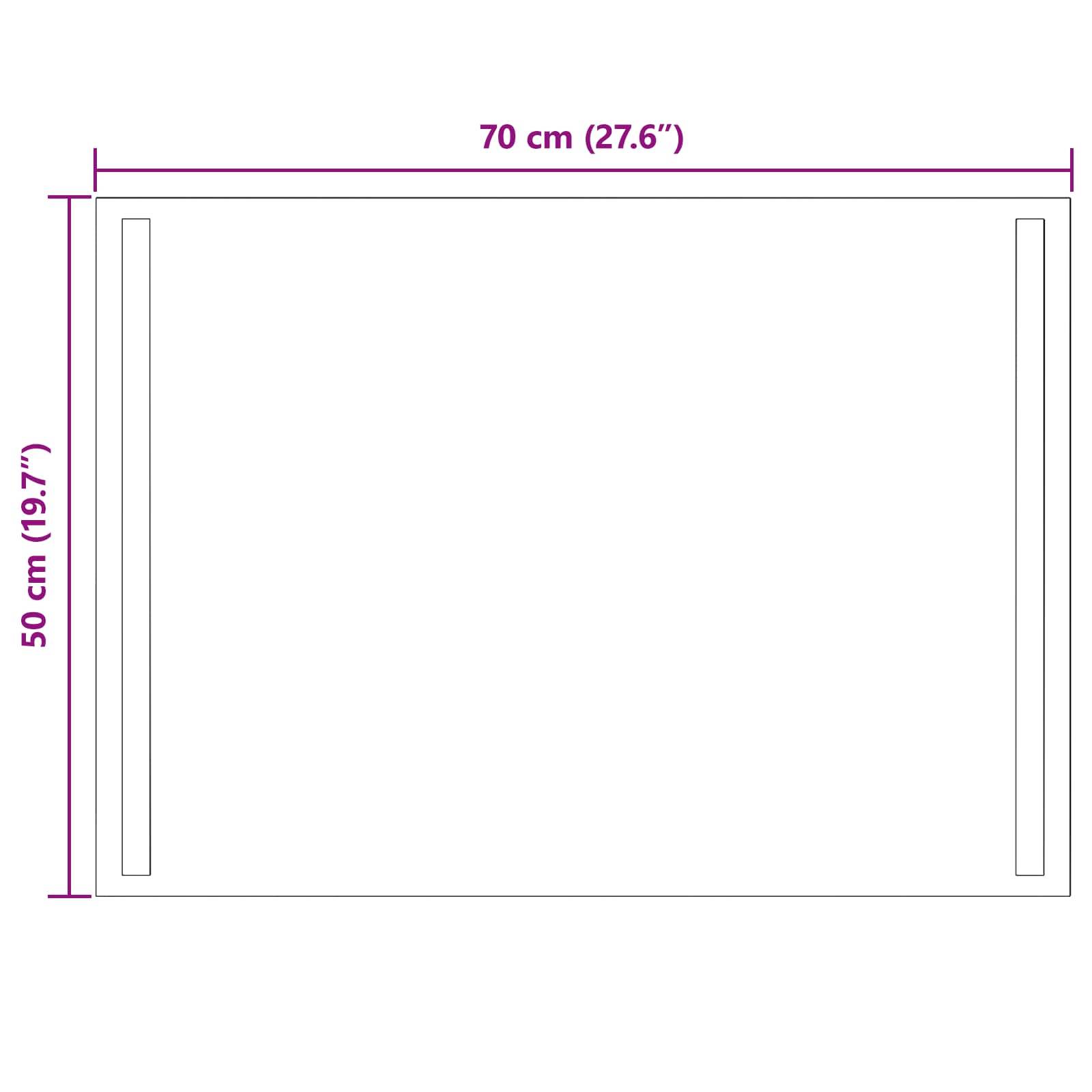 vidaXL LED-Badezimmerspiegel Transparent 70 x 50 cm Gehärtetes Glas