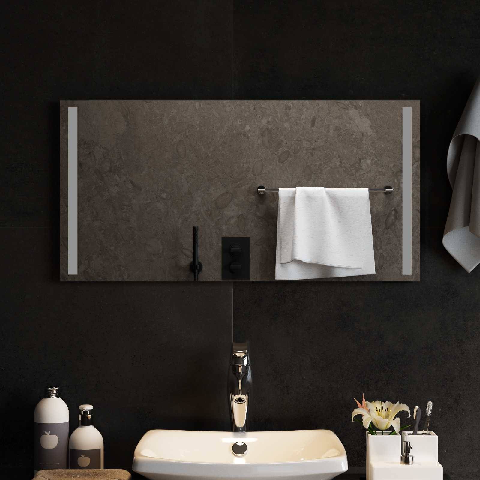 vidaXL LED-Badezimmerspiegel Transparent 80 x 40 cm Gehärtetes Glas
