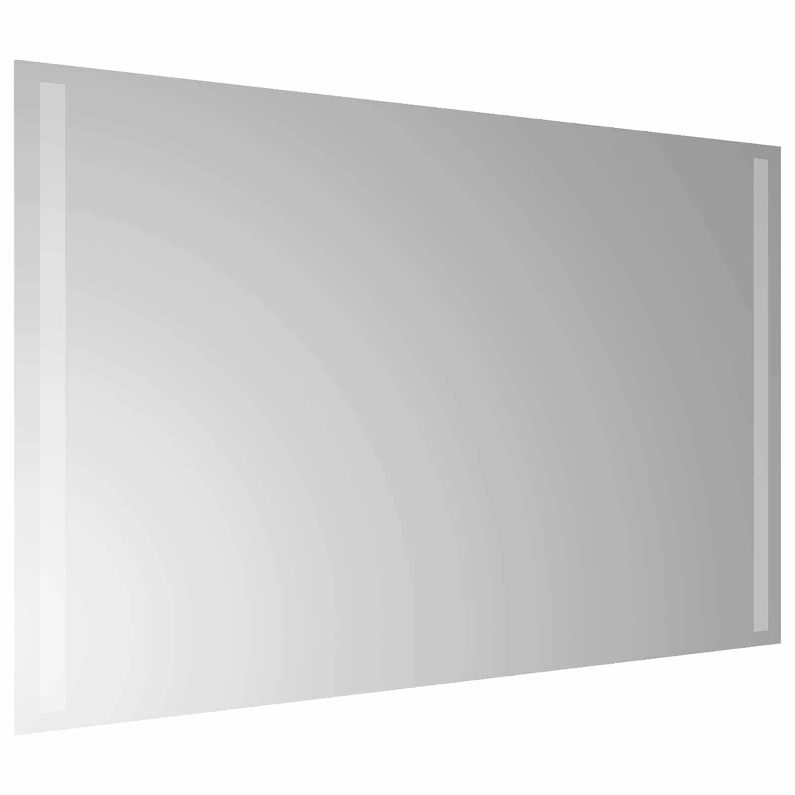 vidaXL LED-Badezimmerspiegel Transparent 80 x 50 cm Gehärtetes Glas