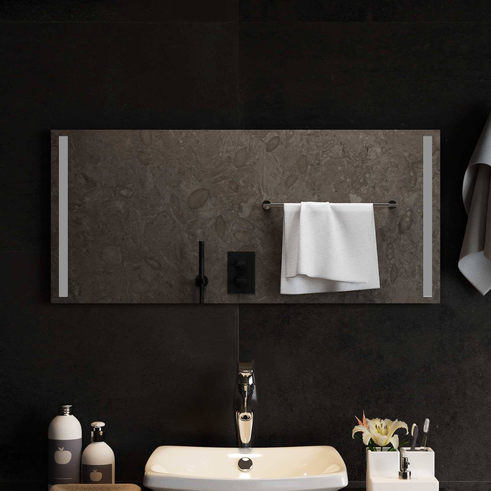 vidaXL LED-Badezimmerspiegel Transparent 90 x 40 cm Gehärtetes Glas