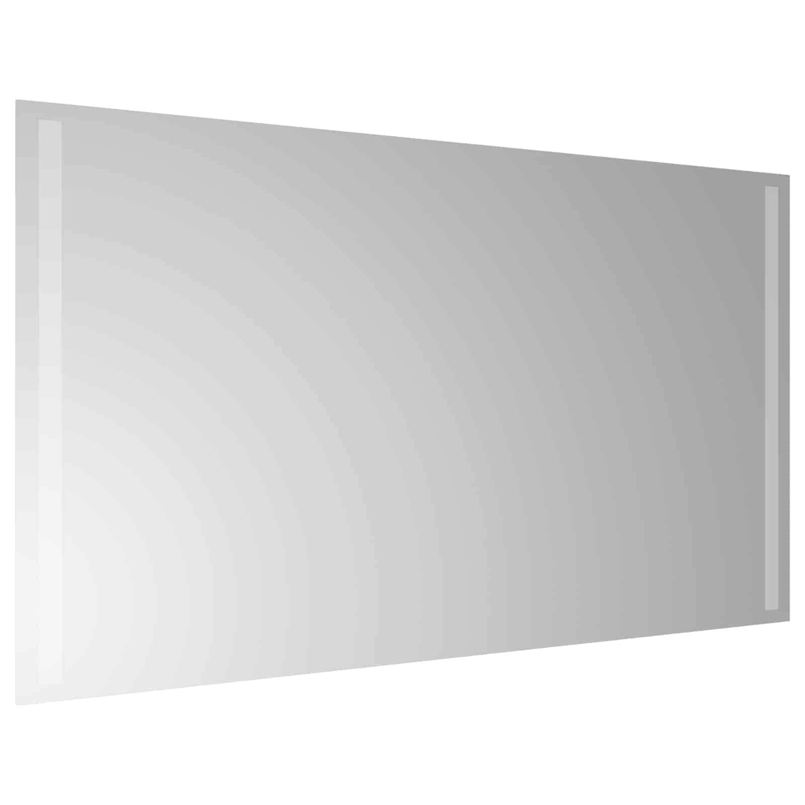 vidaXL LED-Badezimmerspiegel Transparent 90 x 50 cm Gehärtetes Glas