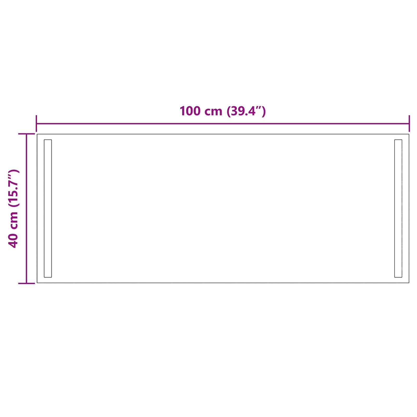 vidaXL LED-Badezimmerspiegel Transparent 100 x 40 cm Gehärtetes Glas