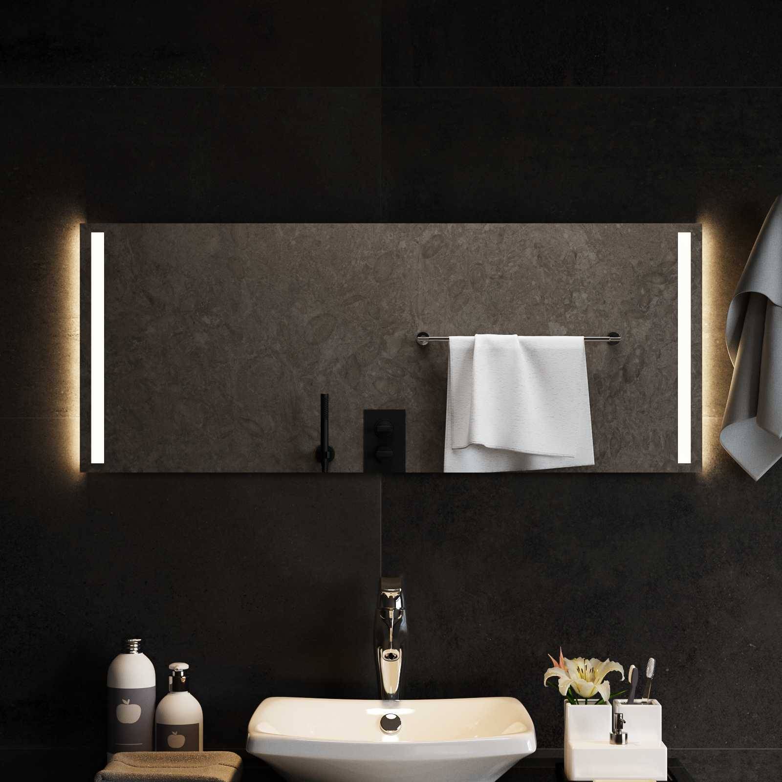 vidaXL LED-Badezimmerspiegel Transparent 100 x 40 cm Gehärtetes Glas