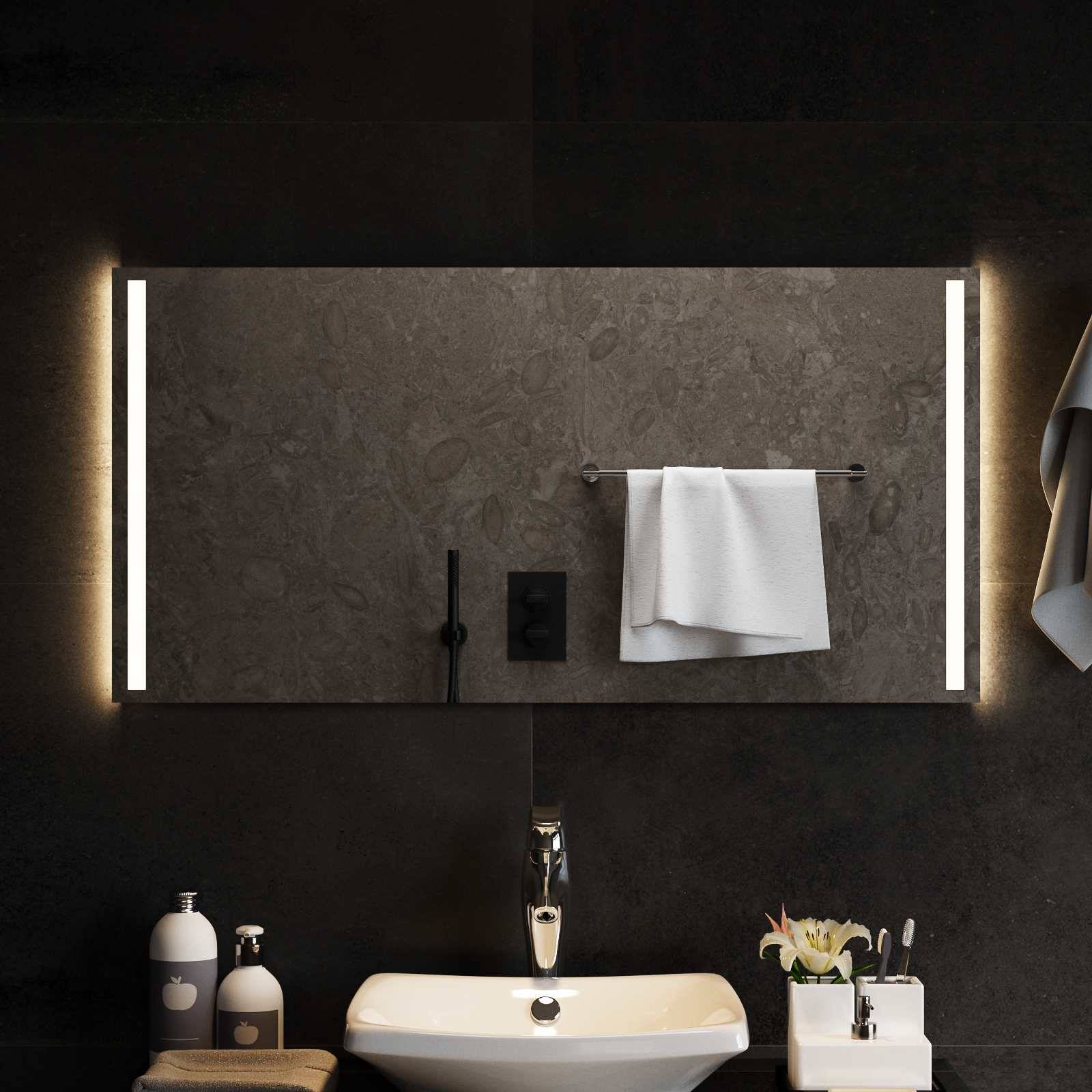vidaXL LED-Badezimmerspiegel Transparent 100 x 50 cm Gehärtetes Glas