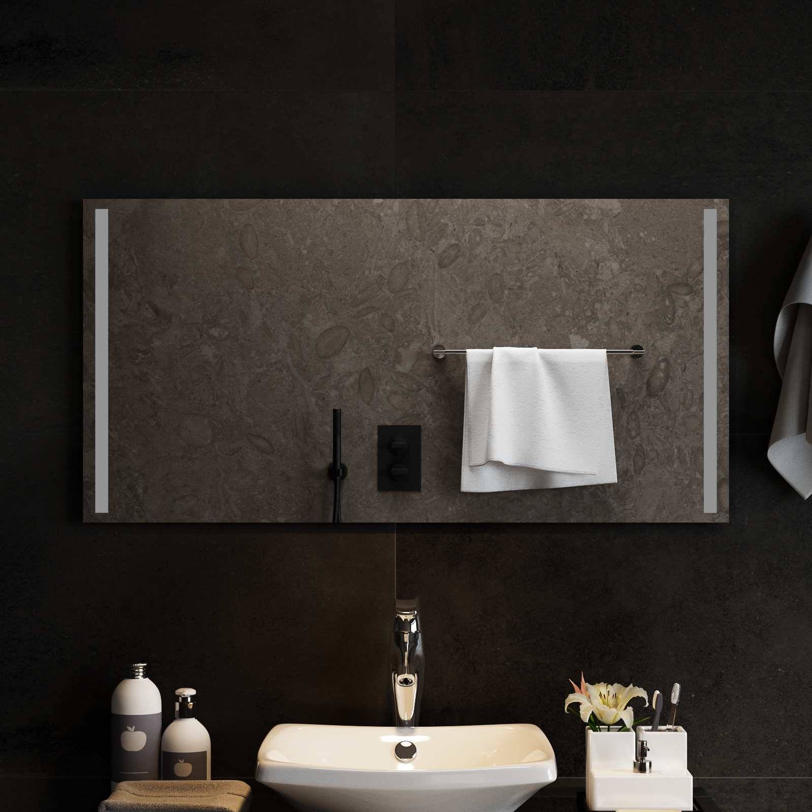 vidaXL LED-Badezimmerspiegel Transparent 100 x 50 cm Gehärtetes Glas
