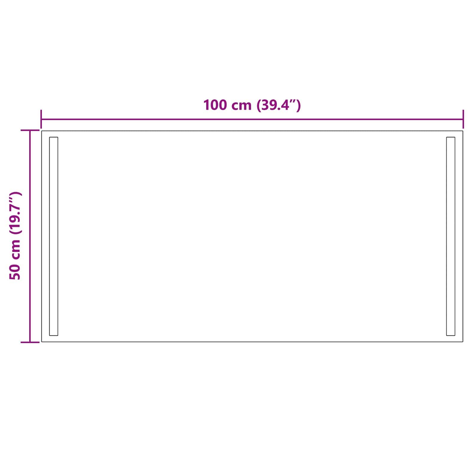 vidaXL LED-Badezimmerspiegel Transparent 100 x 50 cm Gehärtetes Glas
