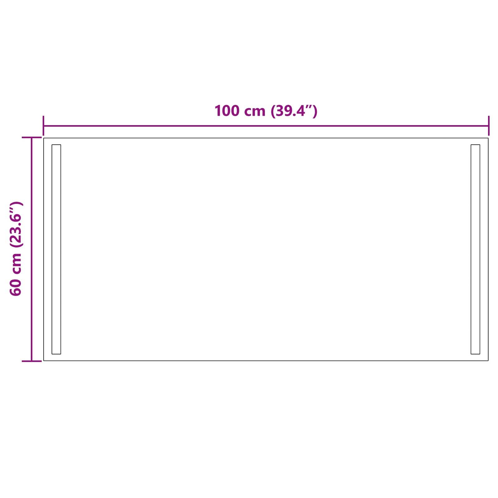 vidaXL LED-Badezimmerspiegel Transparent 100 x 60 cm Gehärtetes Glas