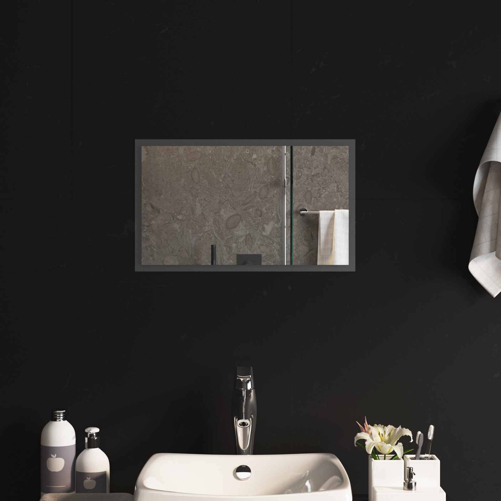 vidaXL LED-Badezimmerspiegel Transparent 50 x 30 cm Gehärtetes Glas