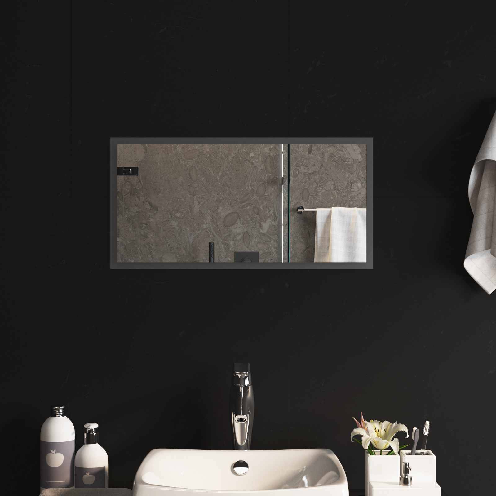 vidaXL LED-Badezimmerspiegel Transparent 60 x 30 cm Gehärtetes Glas