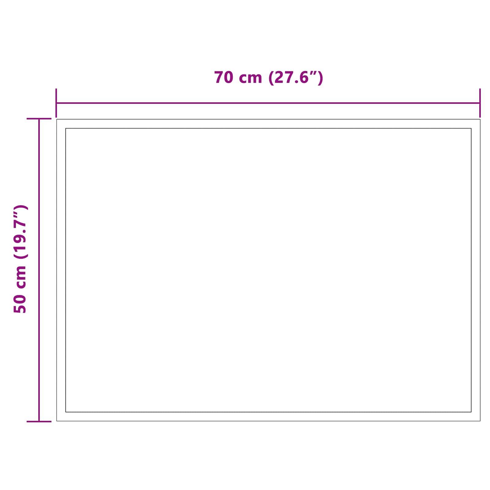 vidaXL LED-Badezimmerspiegel Transparent 70 x 50 cm Gehärtetes Glas