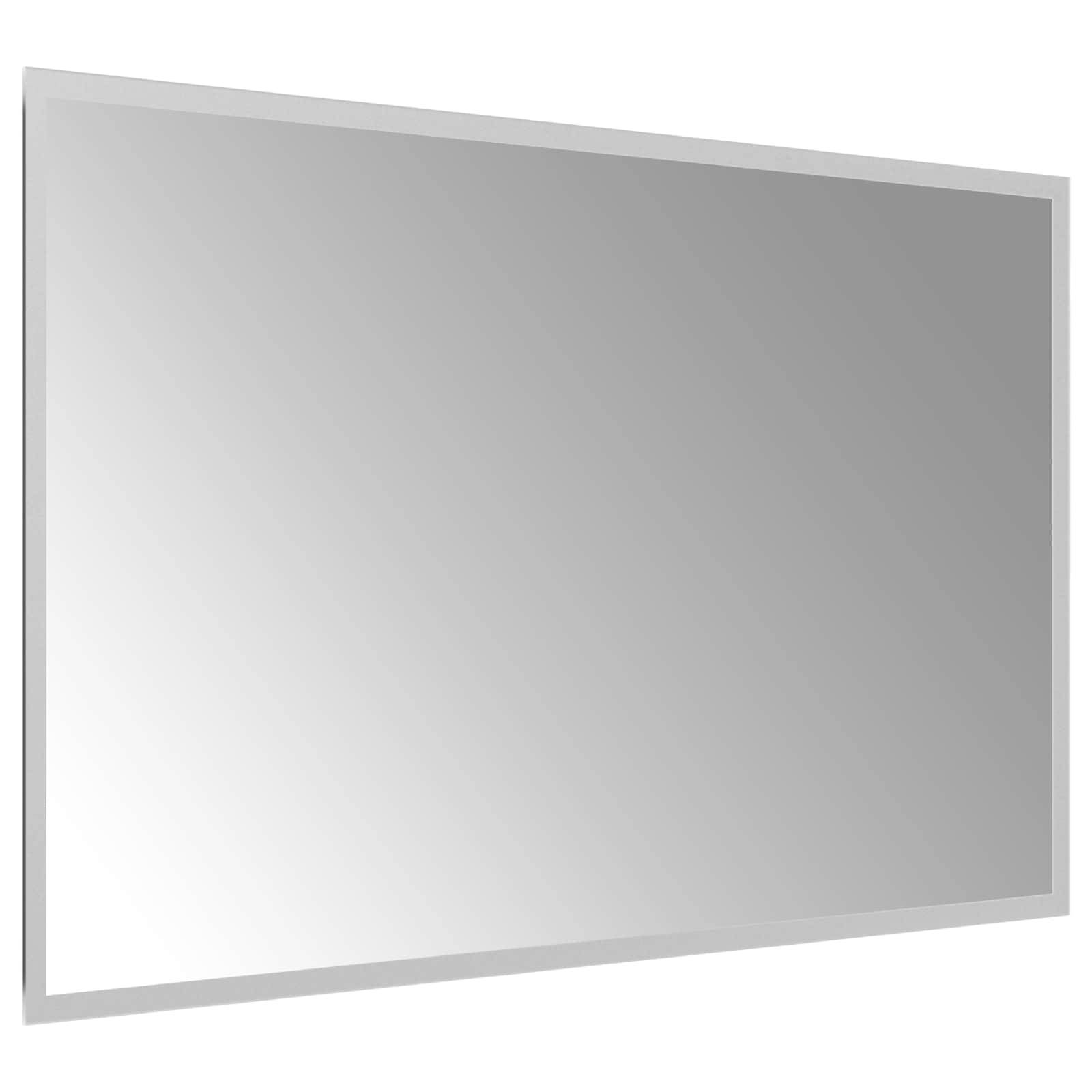 vidaXL LED-Badezimmerspiegel Transparent 80 x 50 cm Gehärtetes Glas