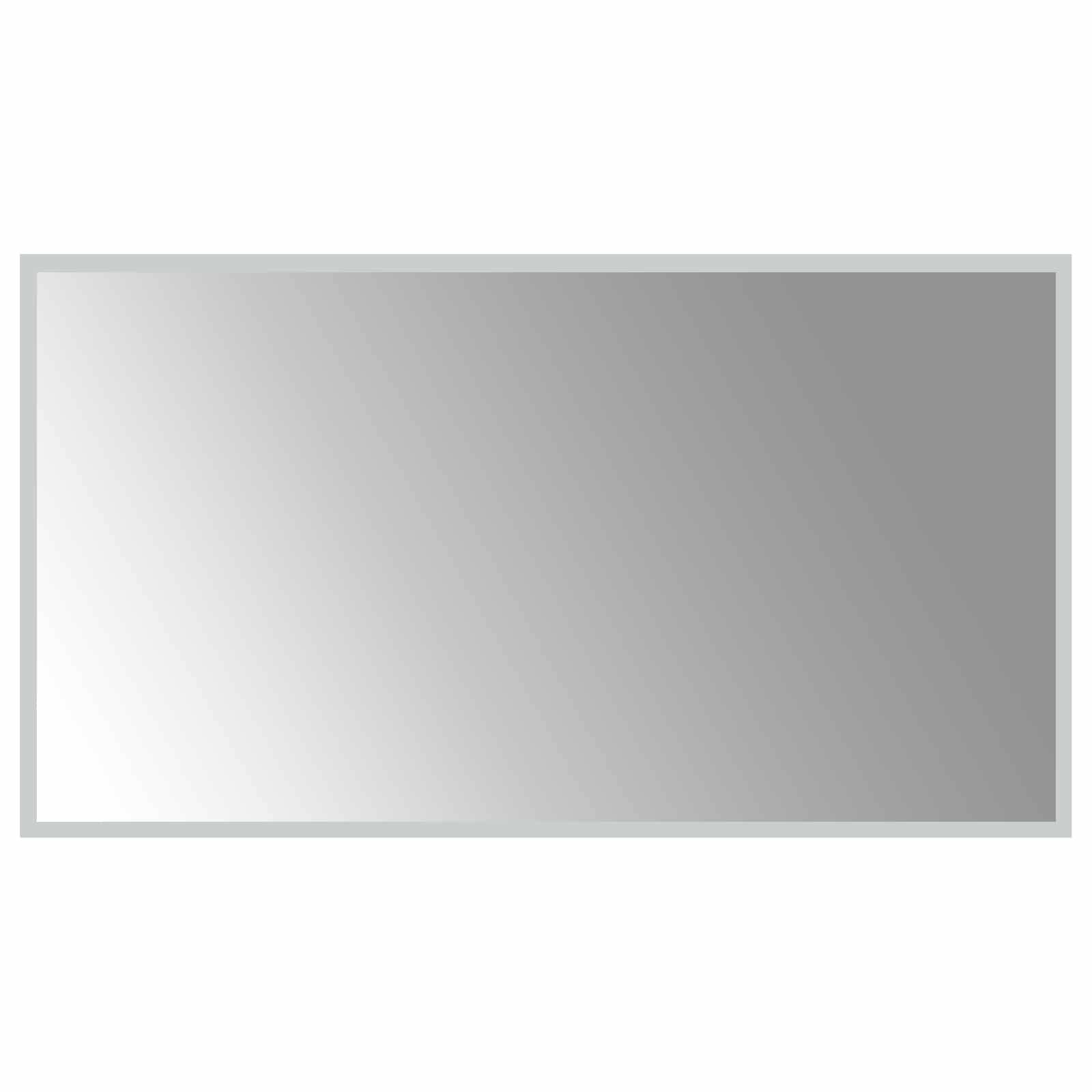 vidaXL LED-Badezimmerspiegel Transparent 90 x 50 cm Gehärtetes Glas