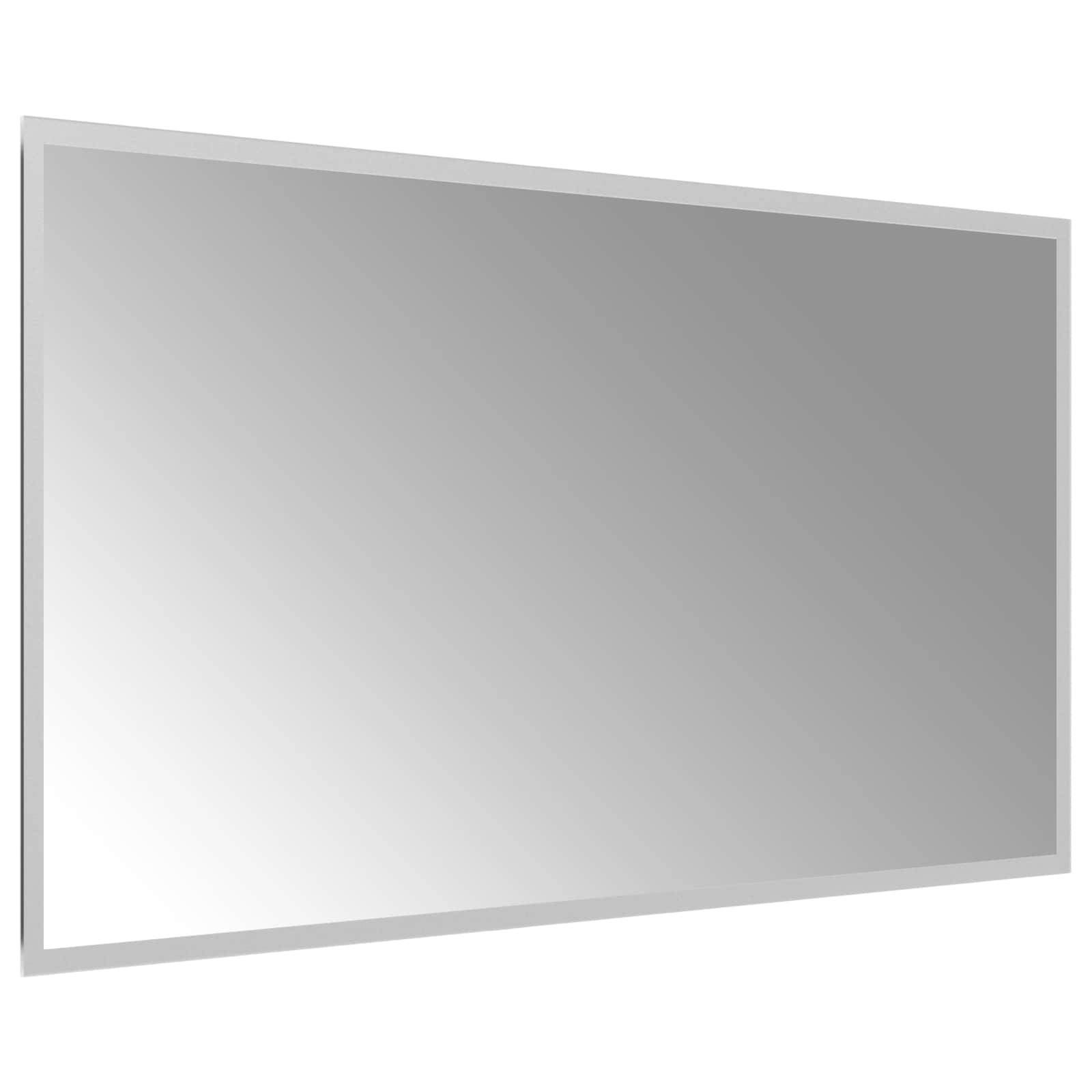 vidaXL LED-Badezimmerspiegel Transparent 90 x 50 cm Gehärtetes Glas