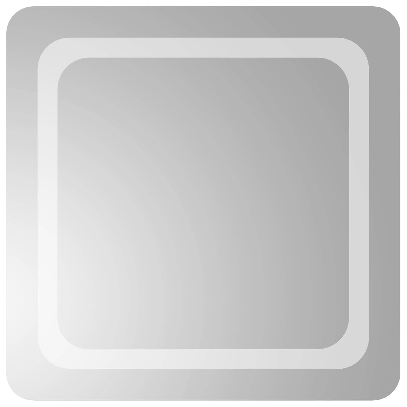 vidaXL LED-Badezimmerspiegel Transparent 50 x 50 cm Gehärtetes Glas