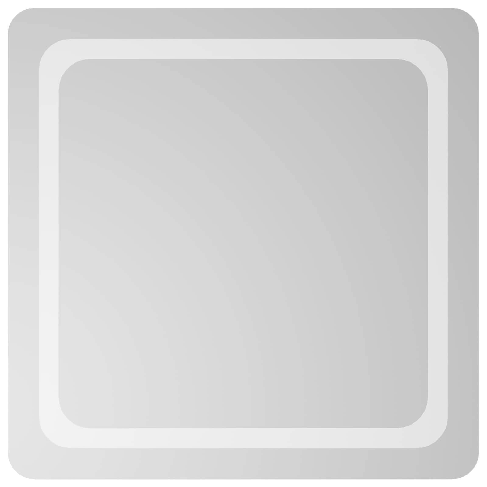 vidaXL LED-Badezimmerspiegel Transparent 60 x 60 cm Gehärtetes Glas