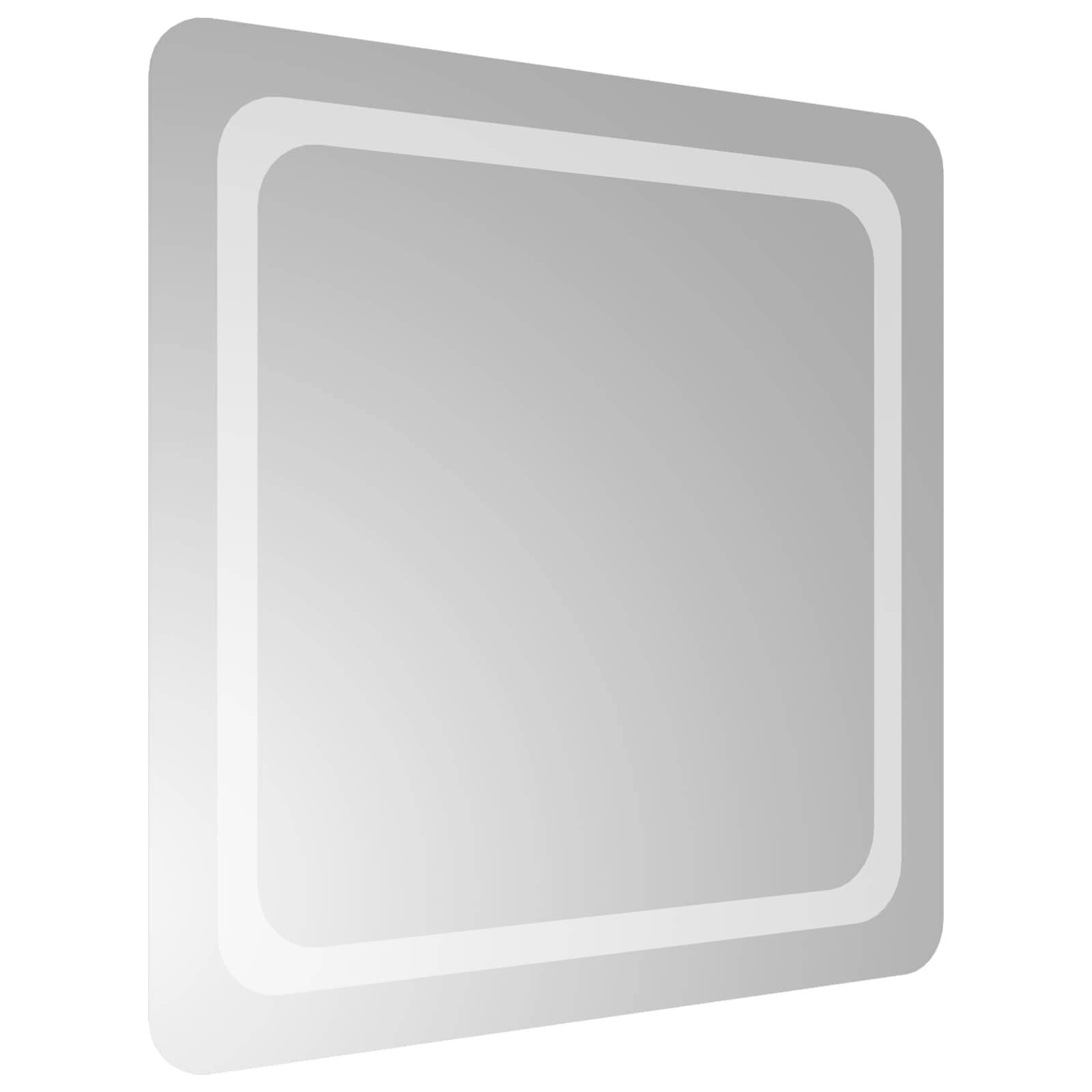 vidaXL LED-Badezimmerspiegel Transparent 60 x 60 cm Gehärtetes Glas