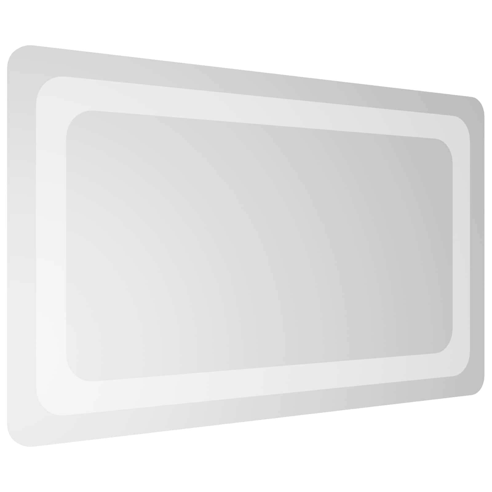 vidaXL LED-Badezimmerspiegel Transparent 50 x 30 cm Gehärtetes Glas