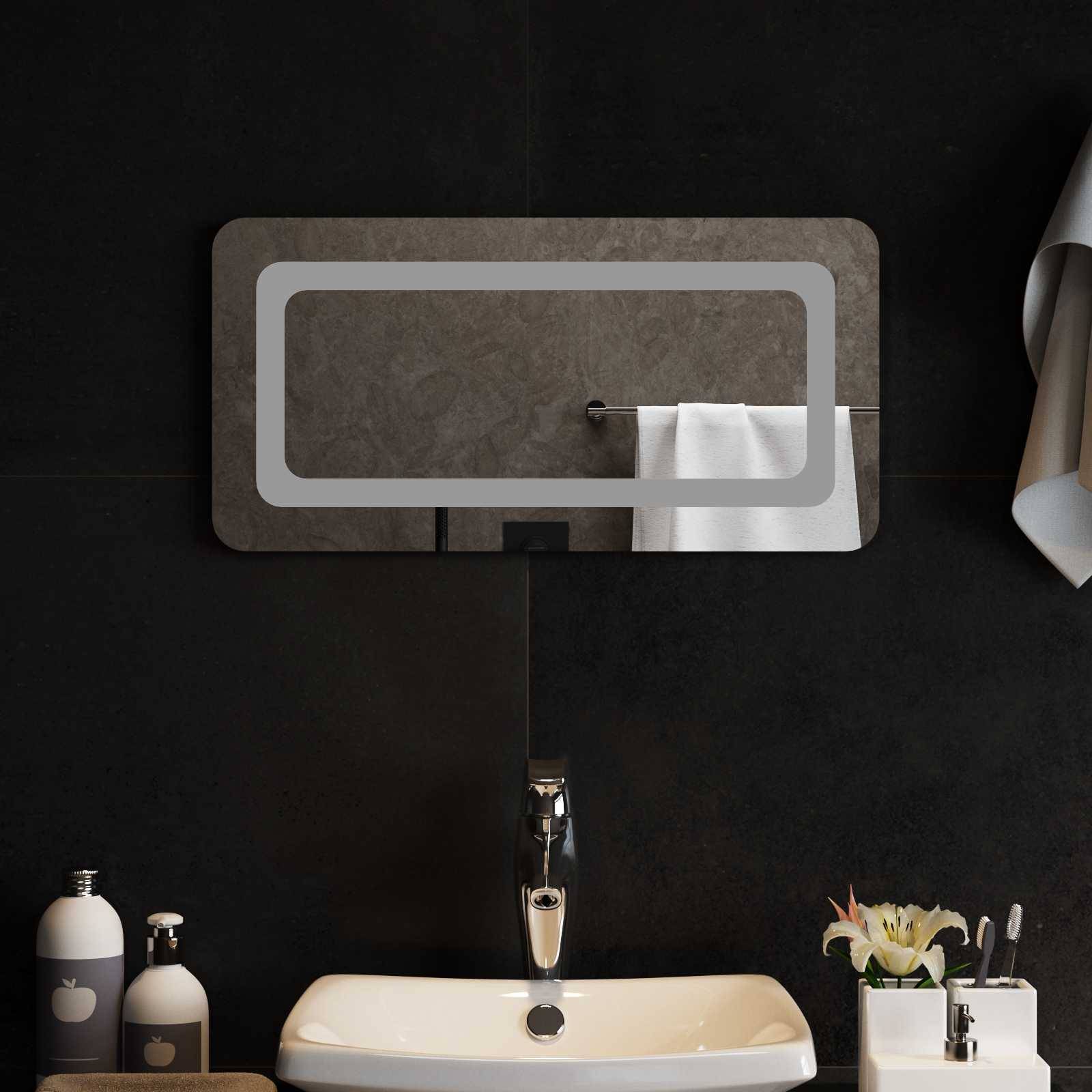 vidaXL LED-Badezimmerspiegel Transparent 60 x 30 cm Gehärtetes Glas