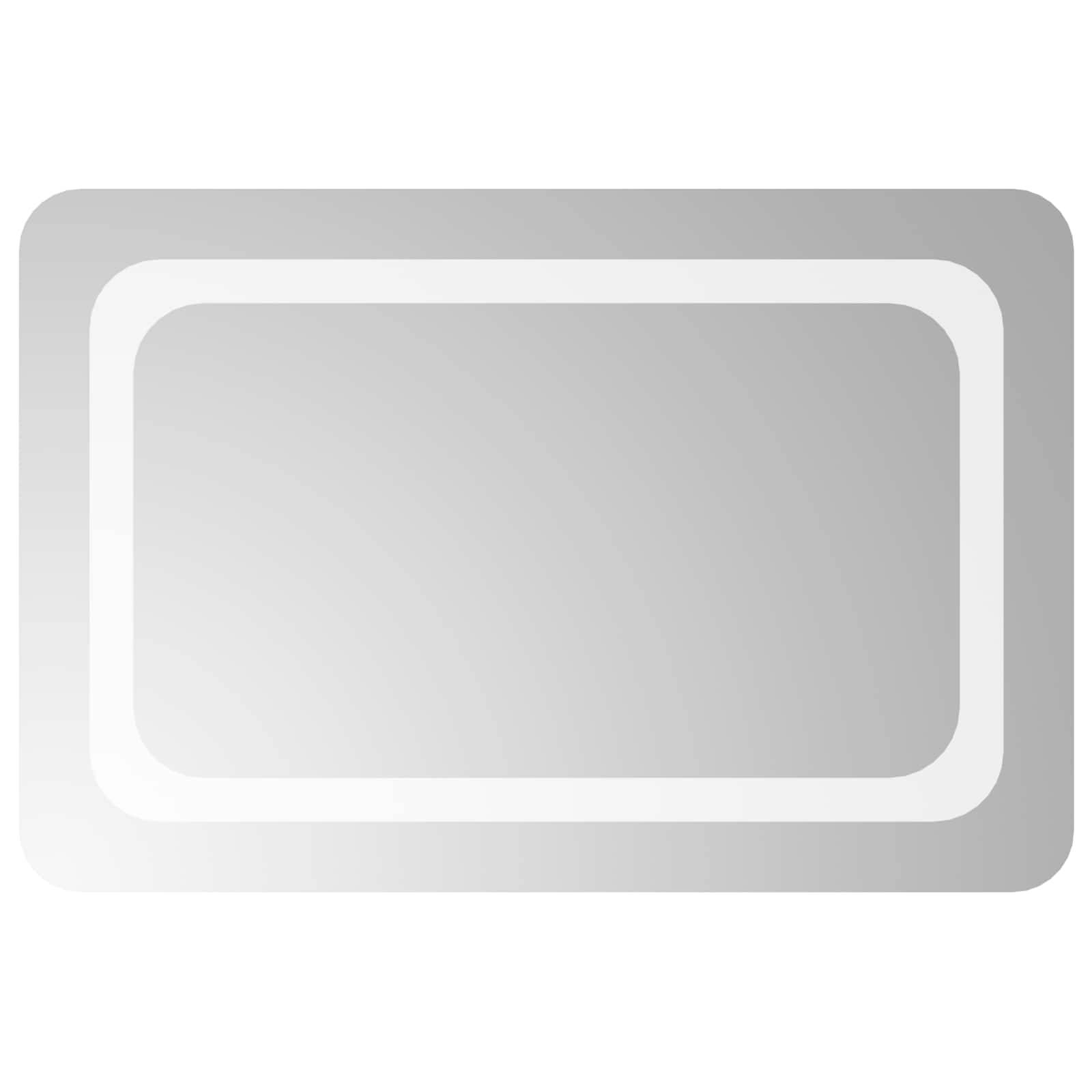 vidaXL LED-Badezimmerspiegel Transparent 60 x 40 cm Gehärtetes Glas