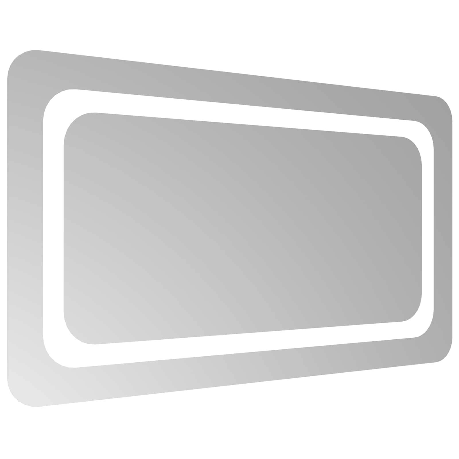 vidaXL LED-Badezimmerspiegel Transparent 70 x 40 cm Gehärtetes Glas