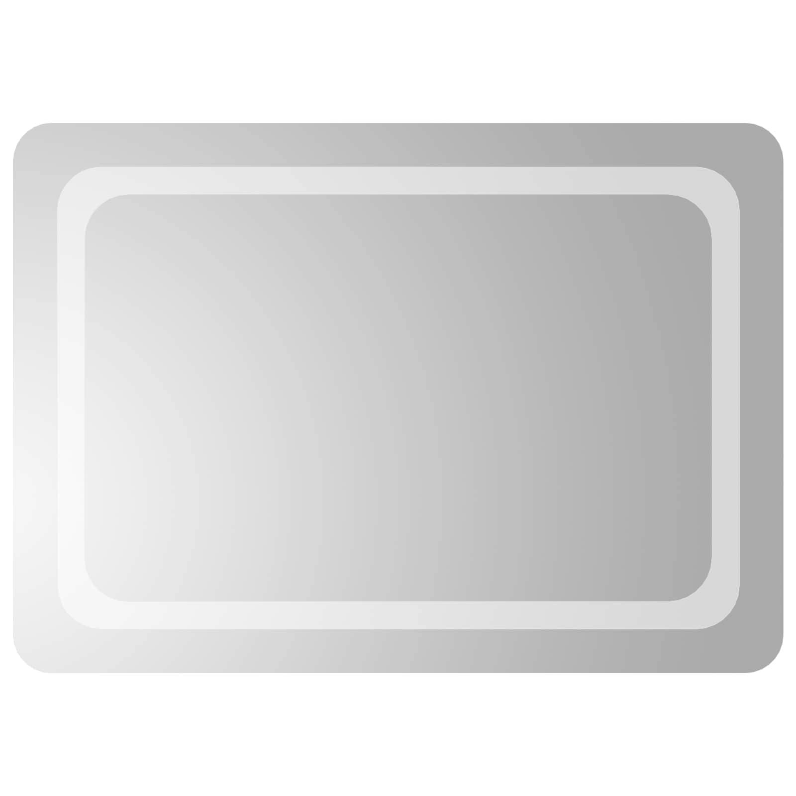vidaXL LED-Badezimmerspiegel Transparent 70 x 50 cm Gehärtetes Glas