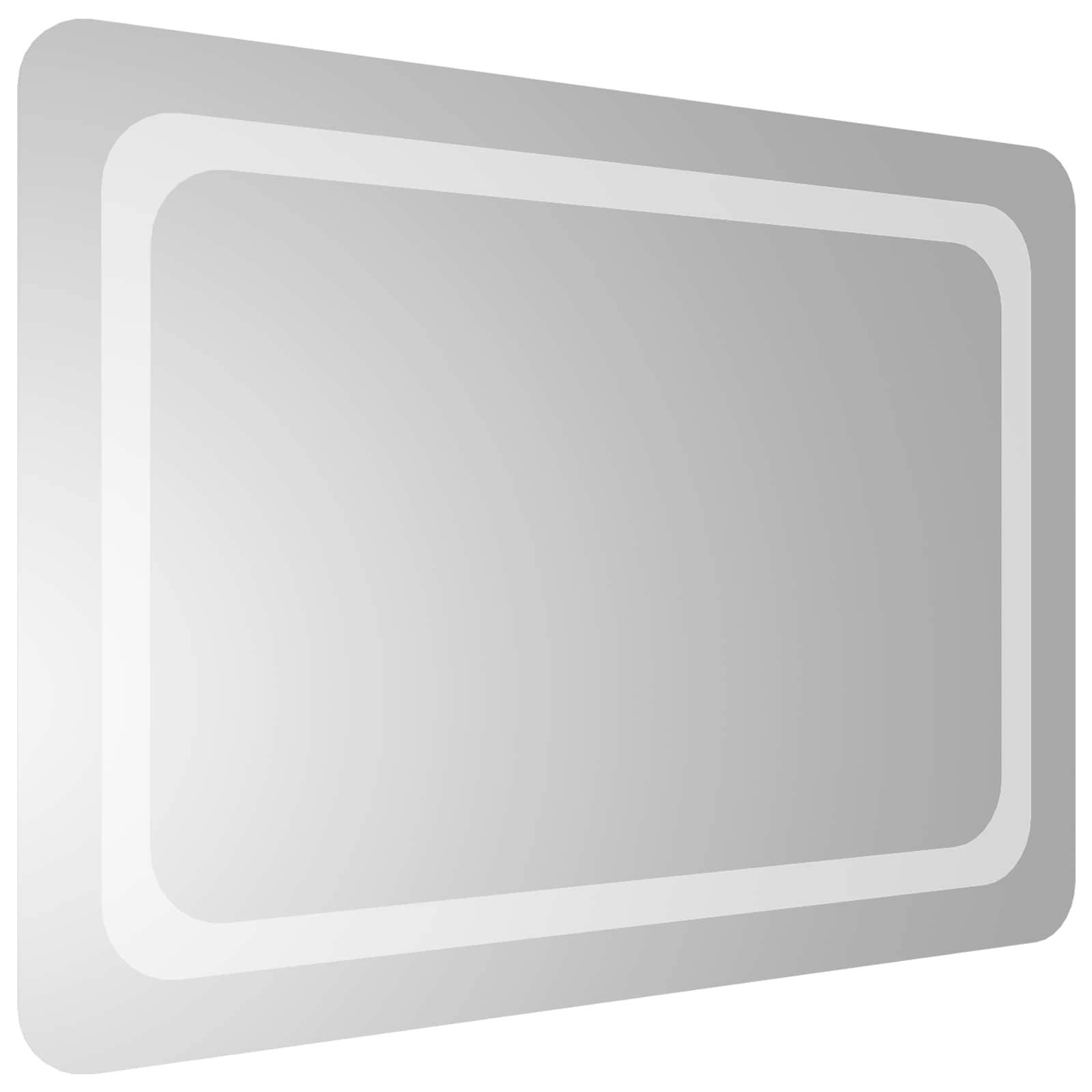 vidaXL LED-Badezimmerspiegel Transparent 70 x 50 cm Gehärtetes Glas