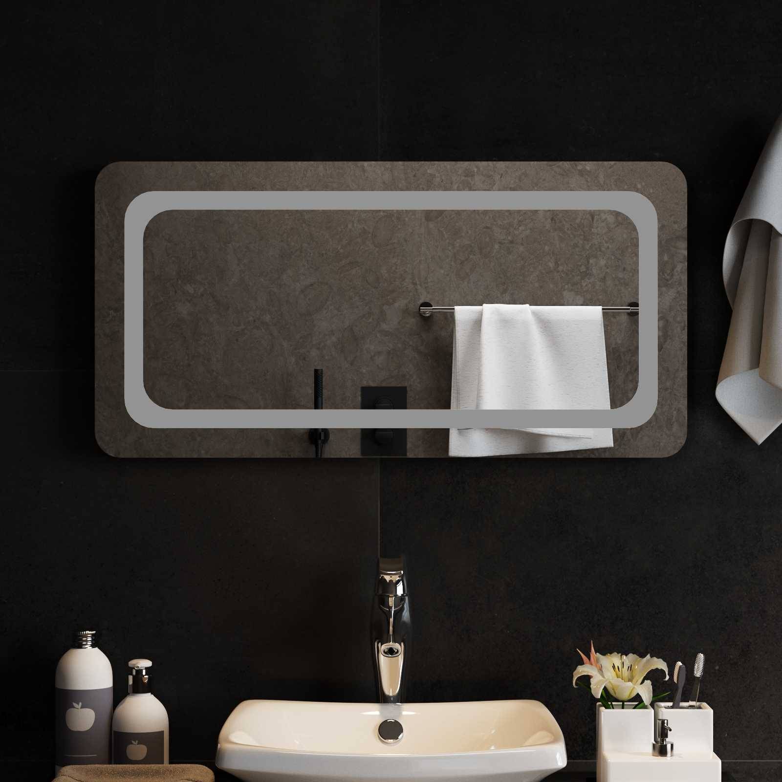vidaXL LED-Badezimmerspiegel Transparent 80 x 40 cm Gehärtetes Glas