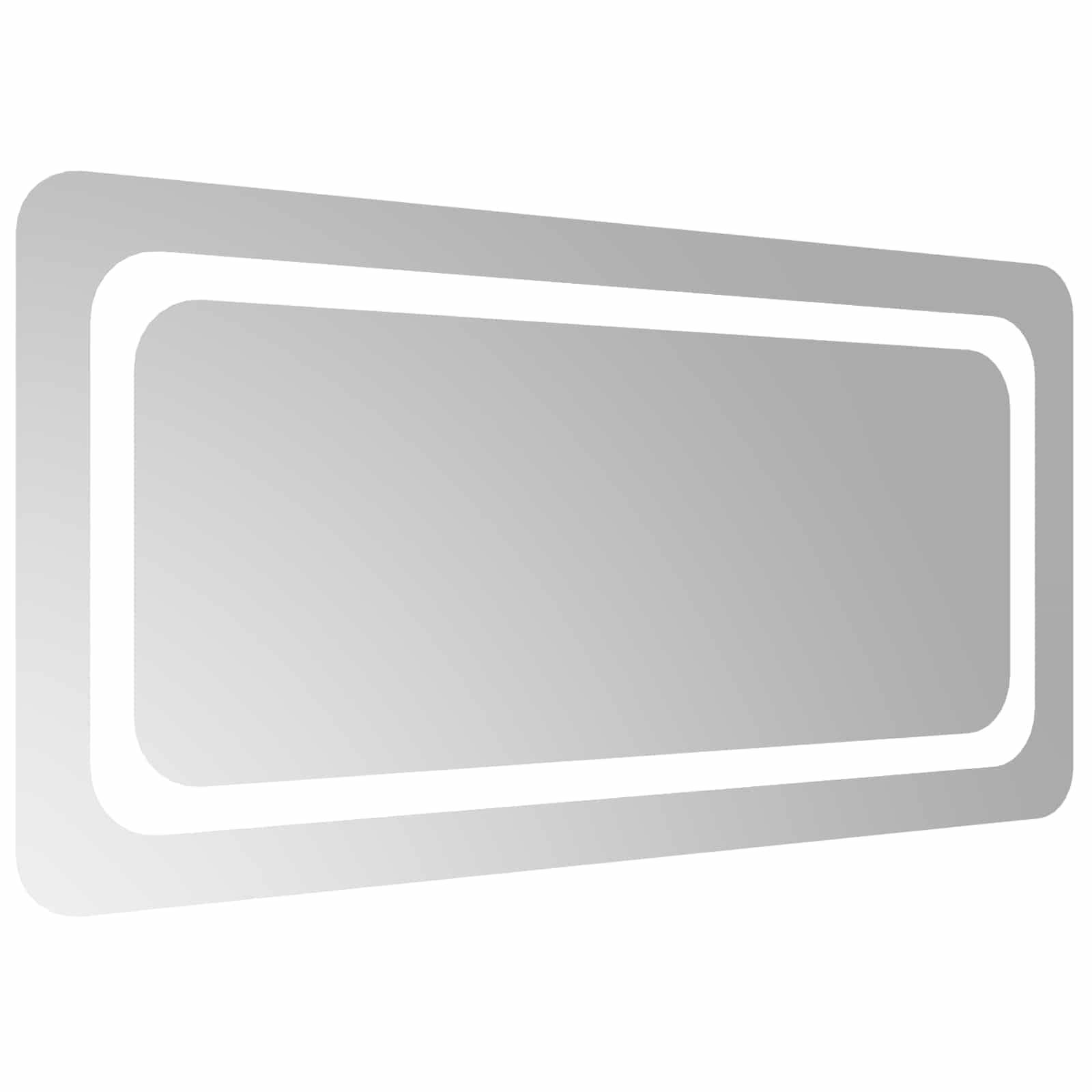 vidaXL LED-Badezimmerspiegel Transparent 80 x 40 cm Gehärtetes Glas