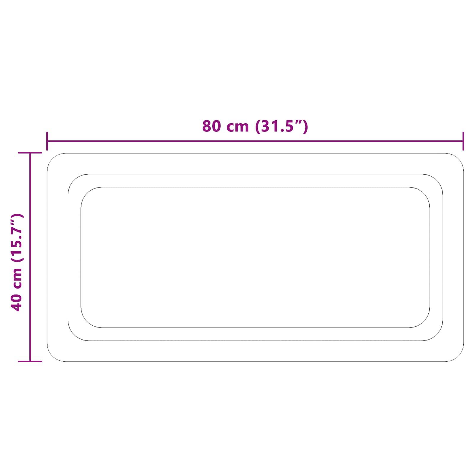 vidaXL LED-Badezimmerspiegel Transparent 80 x 40 cm Gehärtetes Glas