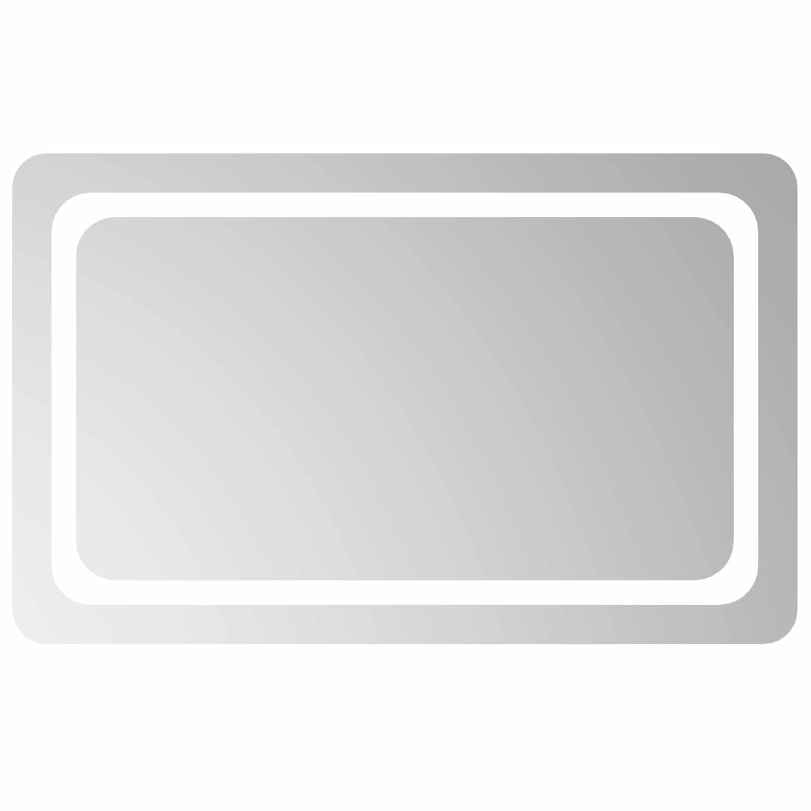 vidaXL LED-Badezimmerspiegel Transparent 80 x 50 cm Gehärtetes Glas