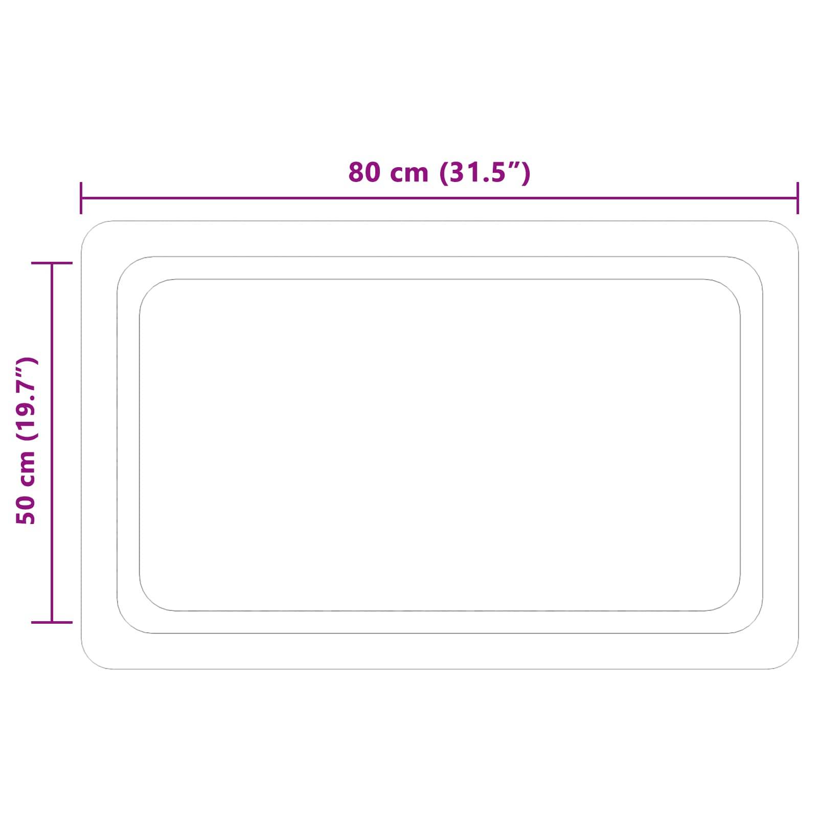 vidaXL LED-Badezimmerspiegel Transparent 80 x 50 cm Gehärtetes Glas