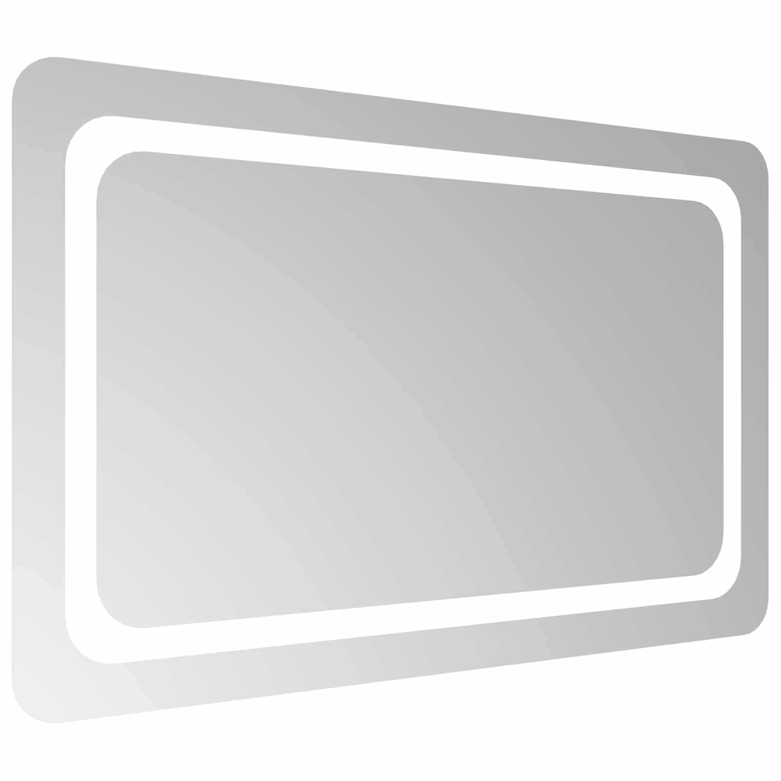 vidaXL LED-Badezimmerspiegel Transparent 80 x 50 cm Gehärtetes Glas