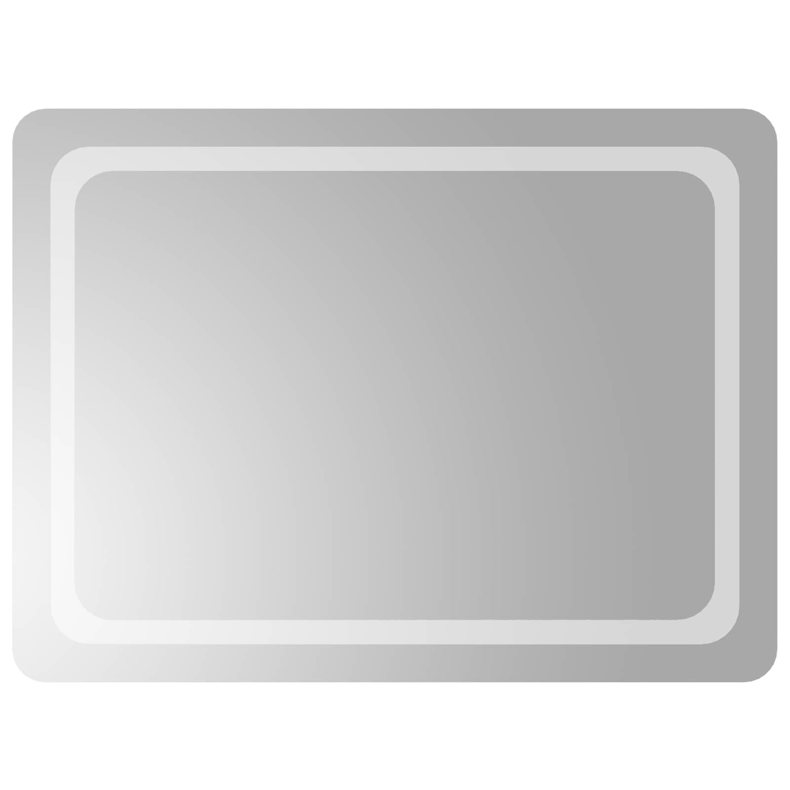 vidaXL LED-Badezimmerspiegel Transparent 80 x 60 cm Gehärtetes Glas
