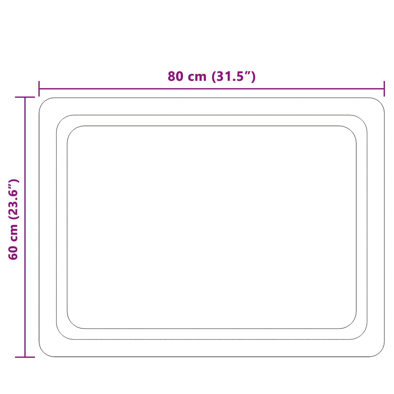 vidaXL LED-Badezimmerspiegel Transparent 80 x 60 cm Gehärtetes Glas