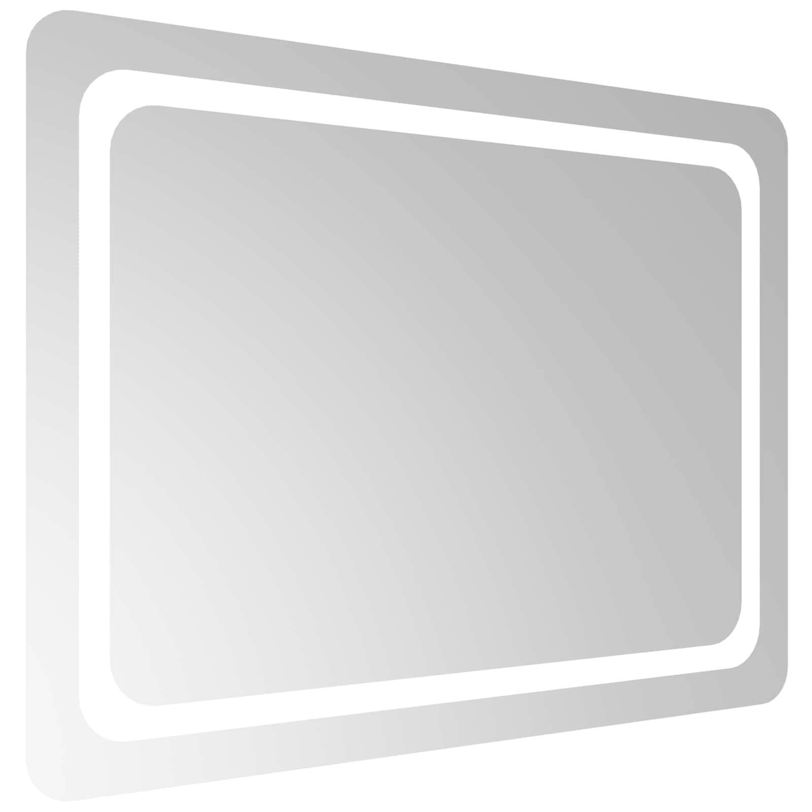 vidaXL LED-Badezimmerspiegel Transparent 80 x 60 cm Gehärtetes Glas