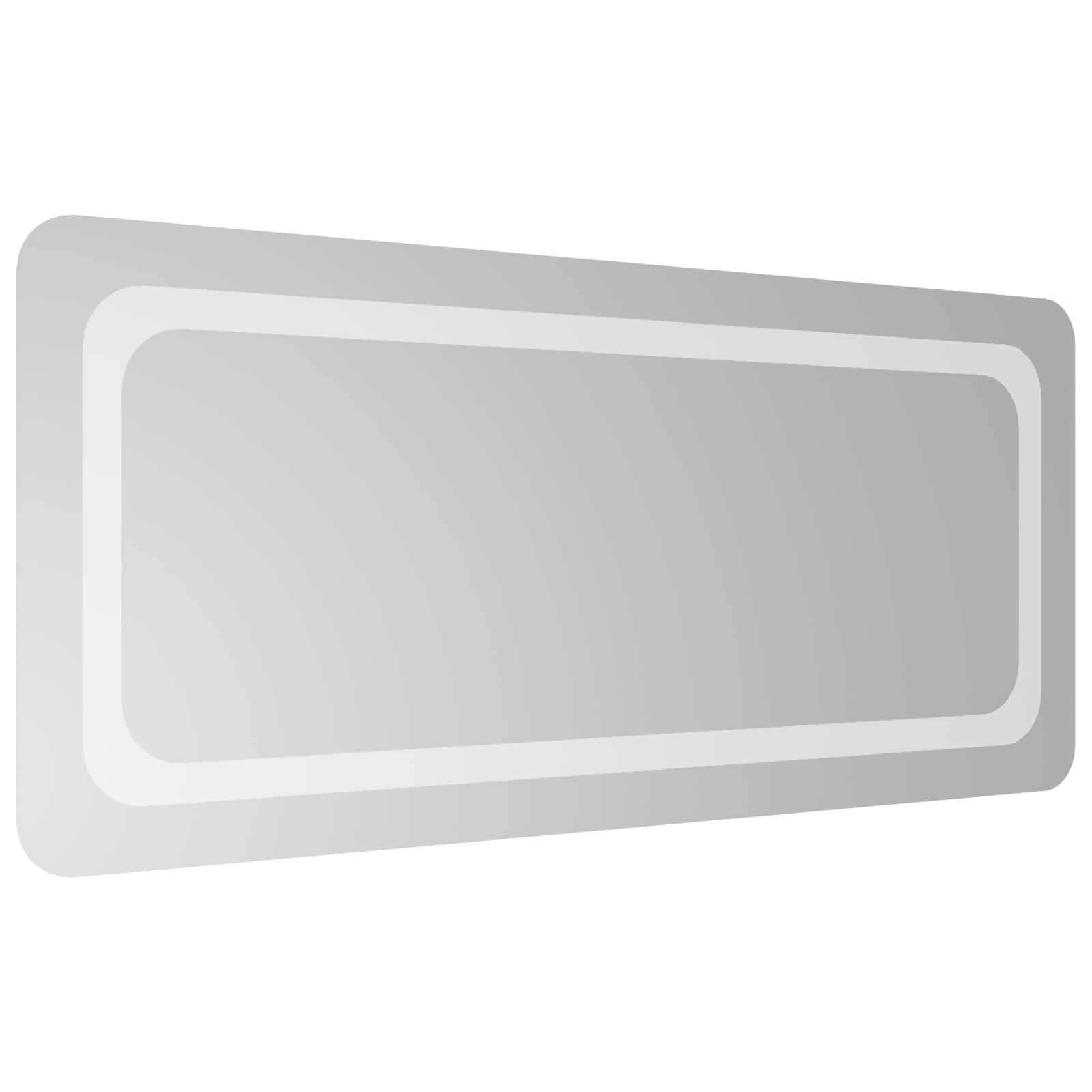 vidaXL LED-Badezimmerspiegel Transparent 90 x 40 cm Gehärtetes Glas
