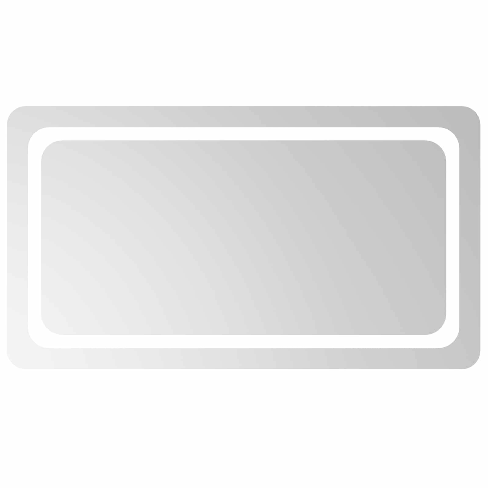 vidaXL LED-Badezimmerspiegel Transparent 90 x 50 cm Gehärtetes Glas