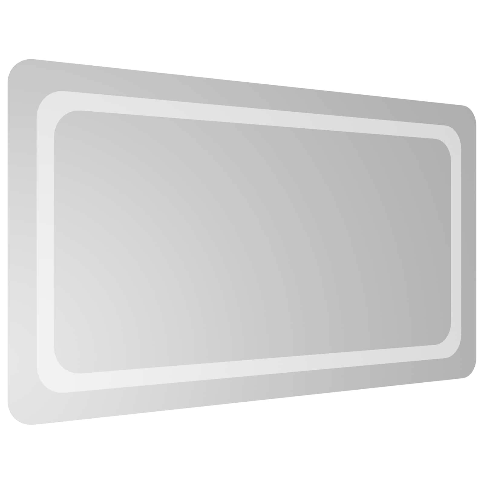 vidaXL LED-Badezimmerspiegel Transparent 90 x 50 cm Gehärtetes Glas