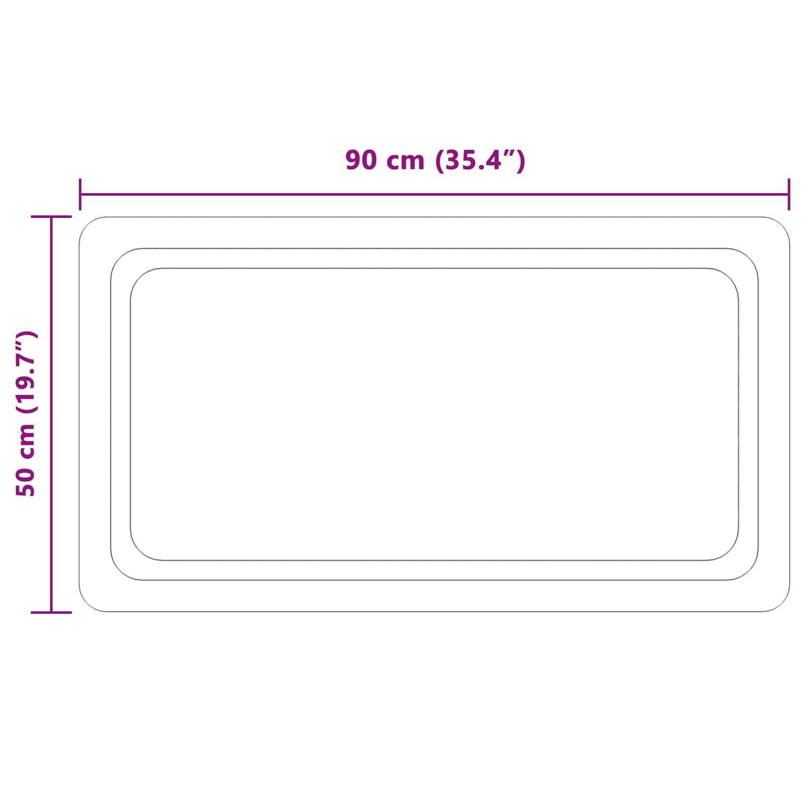 vidaXL LED-Badezimmerspiegel Transparent 90 x 50 cm Gehärtetes Glas