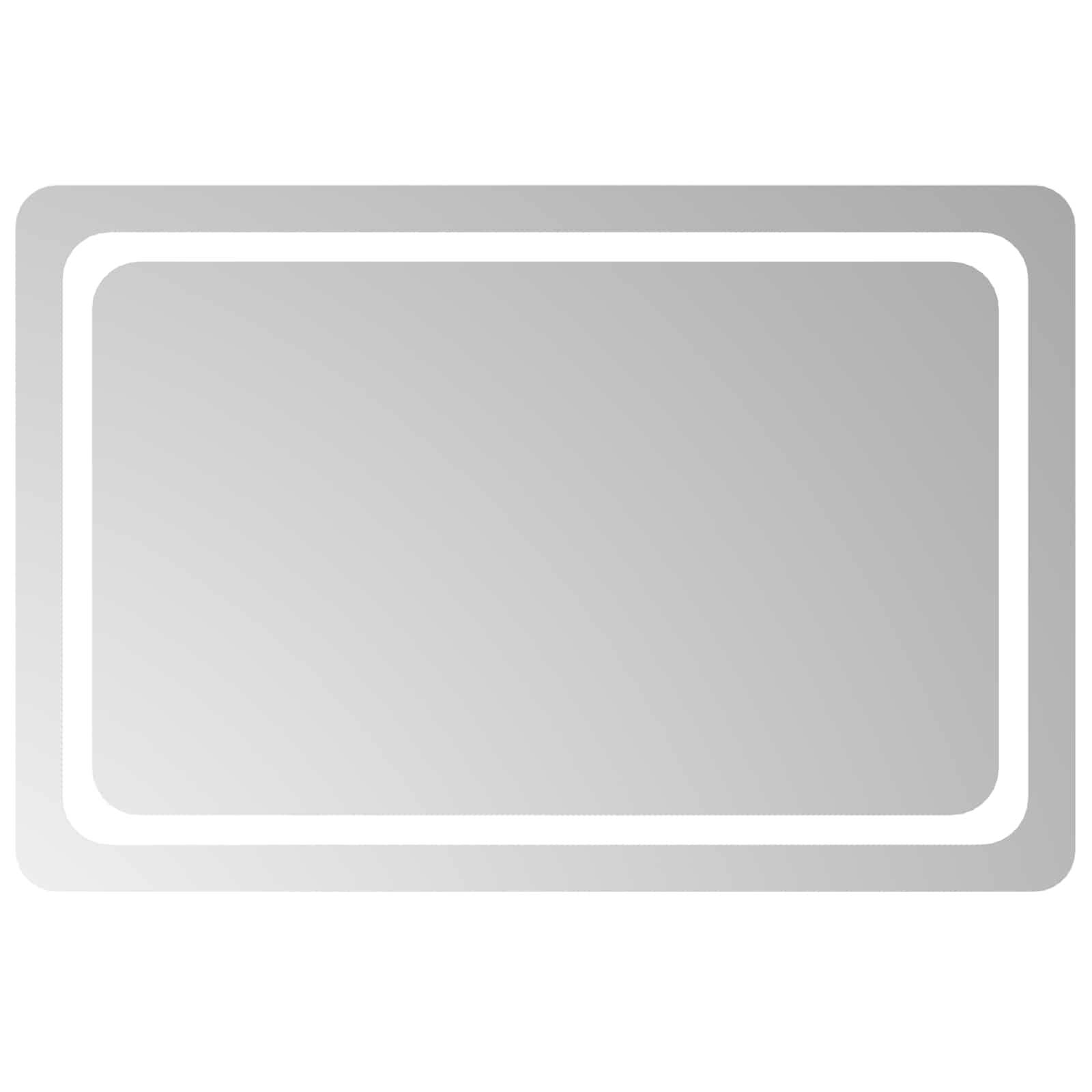 vidaXL LED-Badezimmerspiegel Transparent 90 x 60 cm Gehärtetes Glas