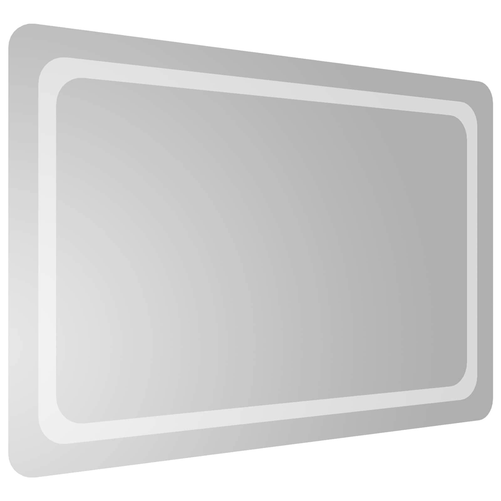 vidaXL LED-Badezimmerspiegel Transparent 90 x 60 cm Gehärtetes Glas