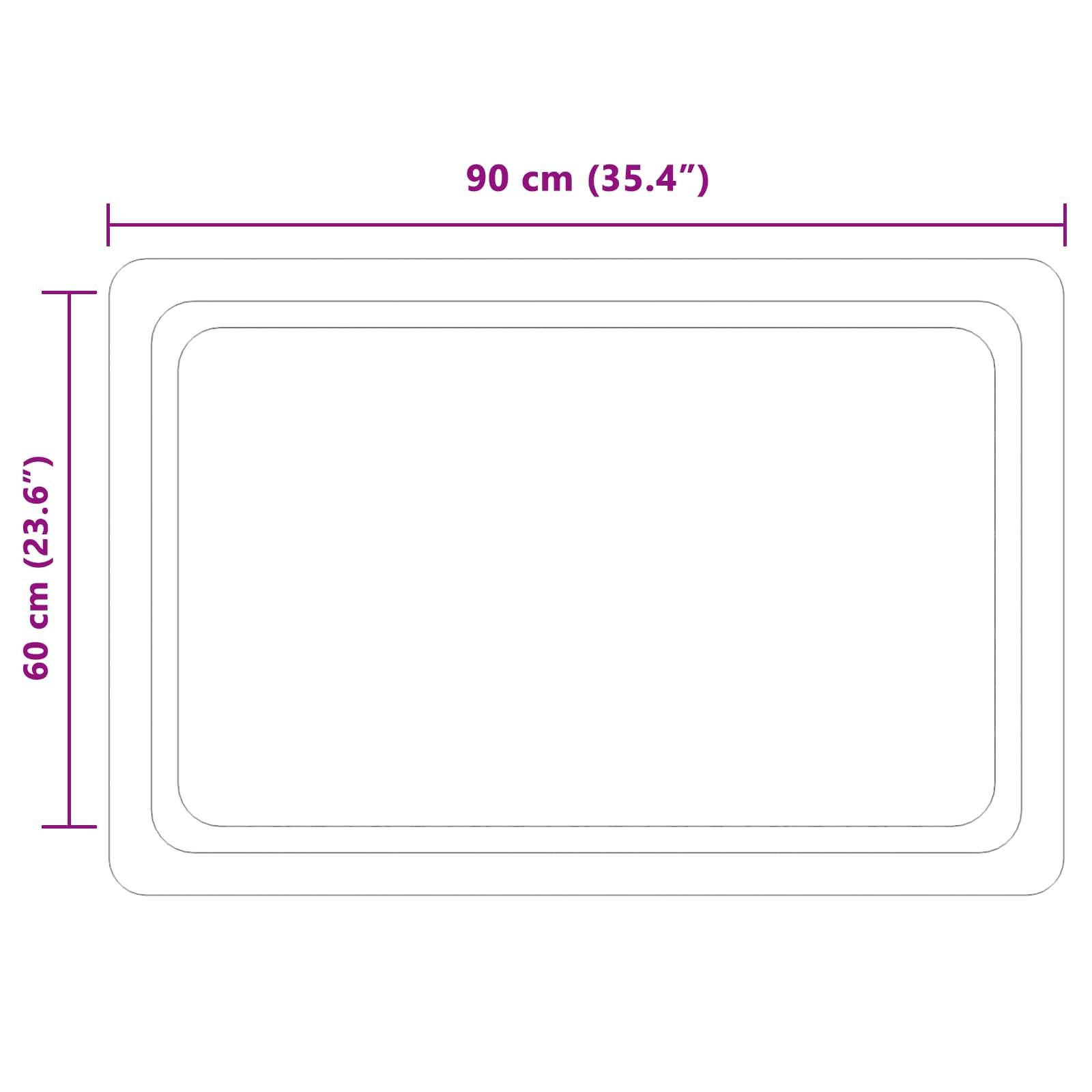 vidaXL LED-Badezimmerspiegel Transparent 90 x 60 cm Gehärtetes Glas