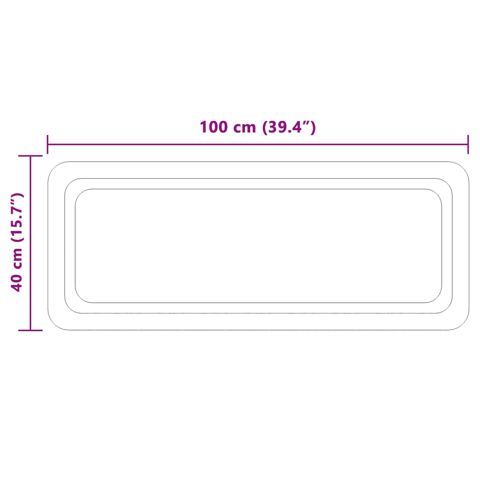vidaXL LED-Badezimmerspiegel Transparent 100 x 40 cm Gehärtetes Glas