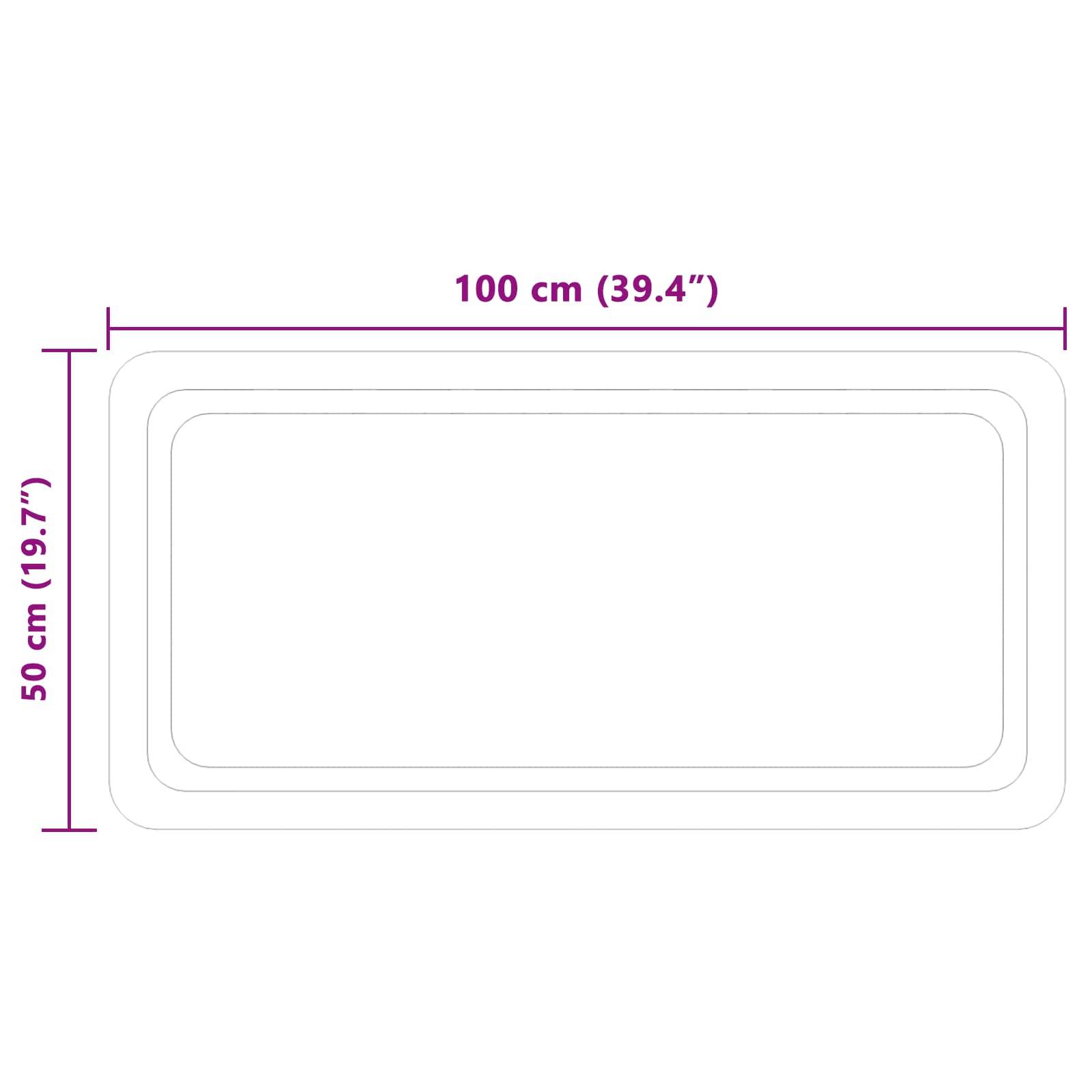 vidaXL LED-Badezimmerspiegel Transparent 100 x 50 cm Gehärtetes Glas