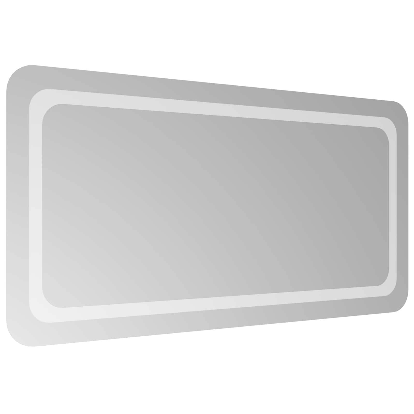 vidaXL LED-Badezimmerspiegel Transparent 100 x 50 cm Gehärtetes Glas