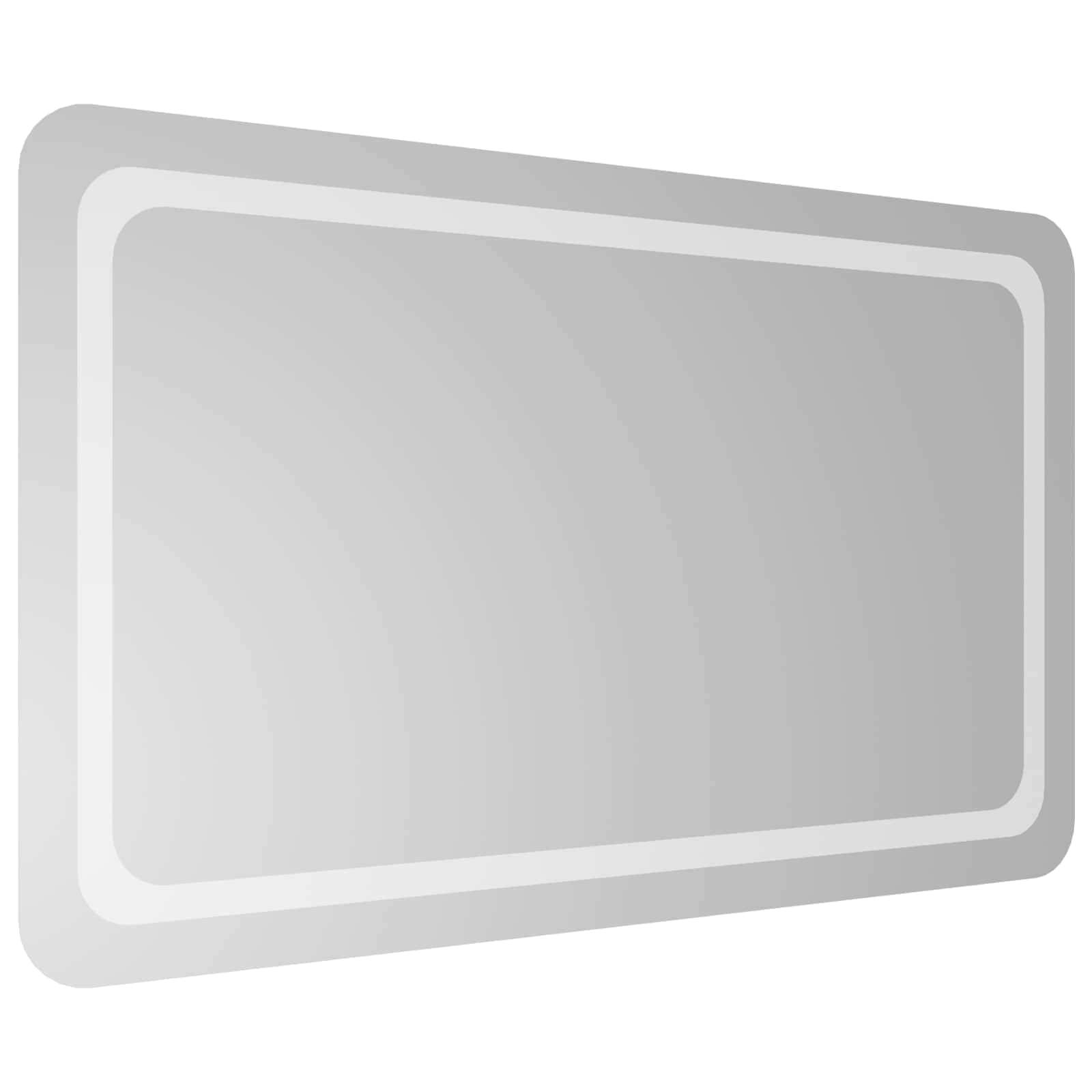 vidaXL LED-Badezimmerspiegel Transparent 100 x 60 cm Gehärtetes Glas