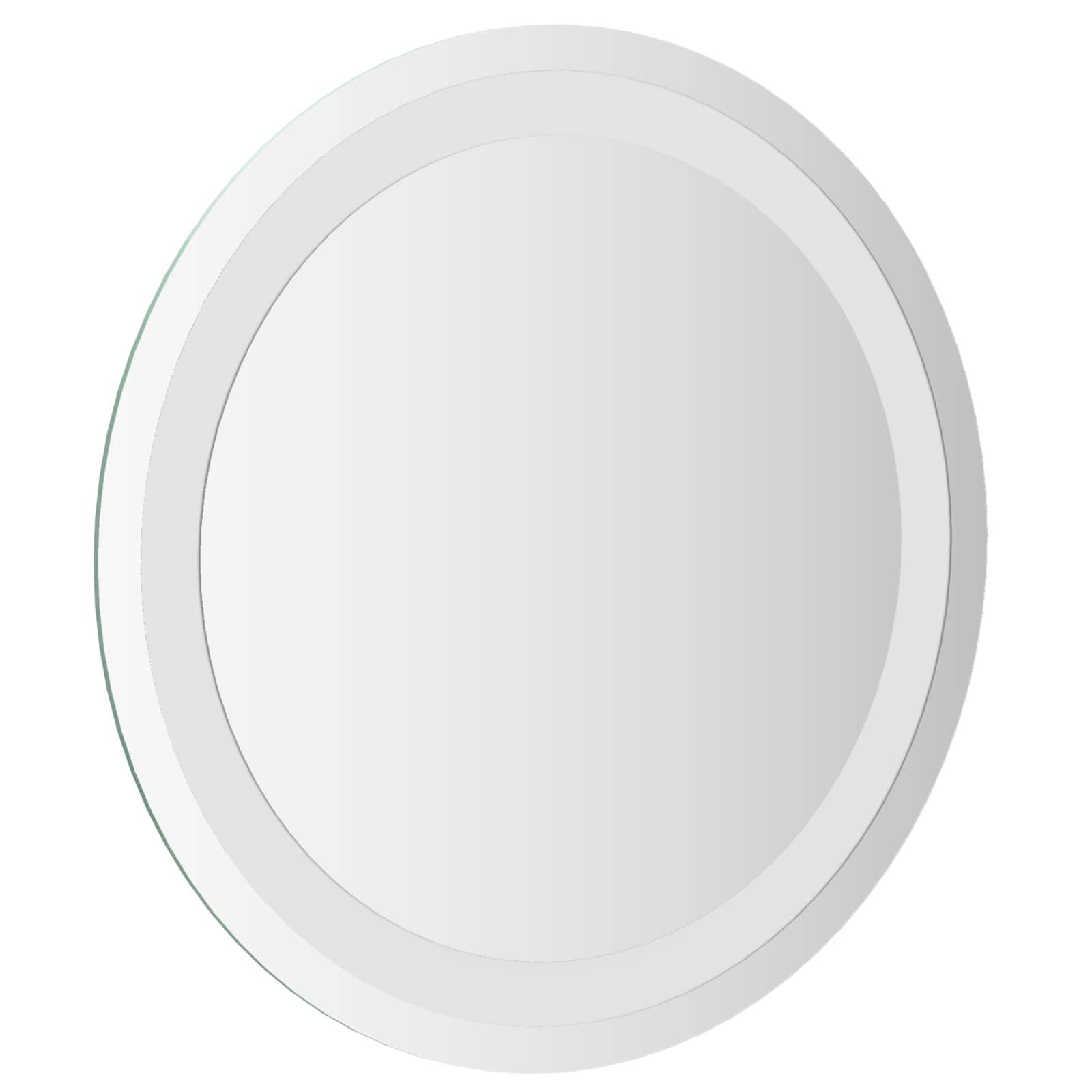 vidaXL LED-Badezimmerspiegel Transparent Ø 40 cm Gehärtetes Glas