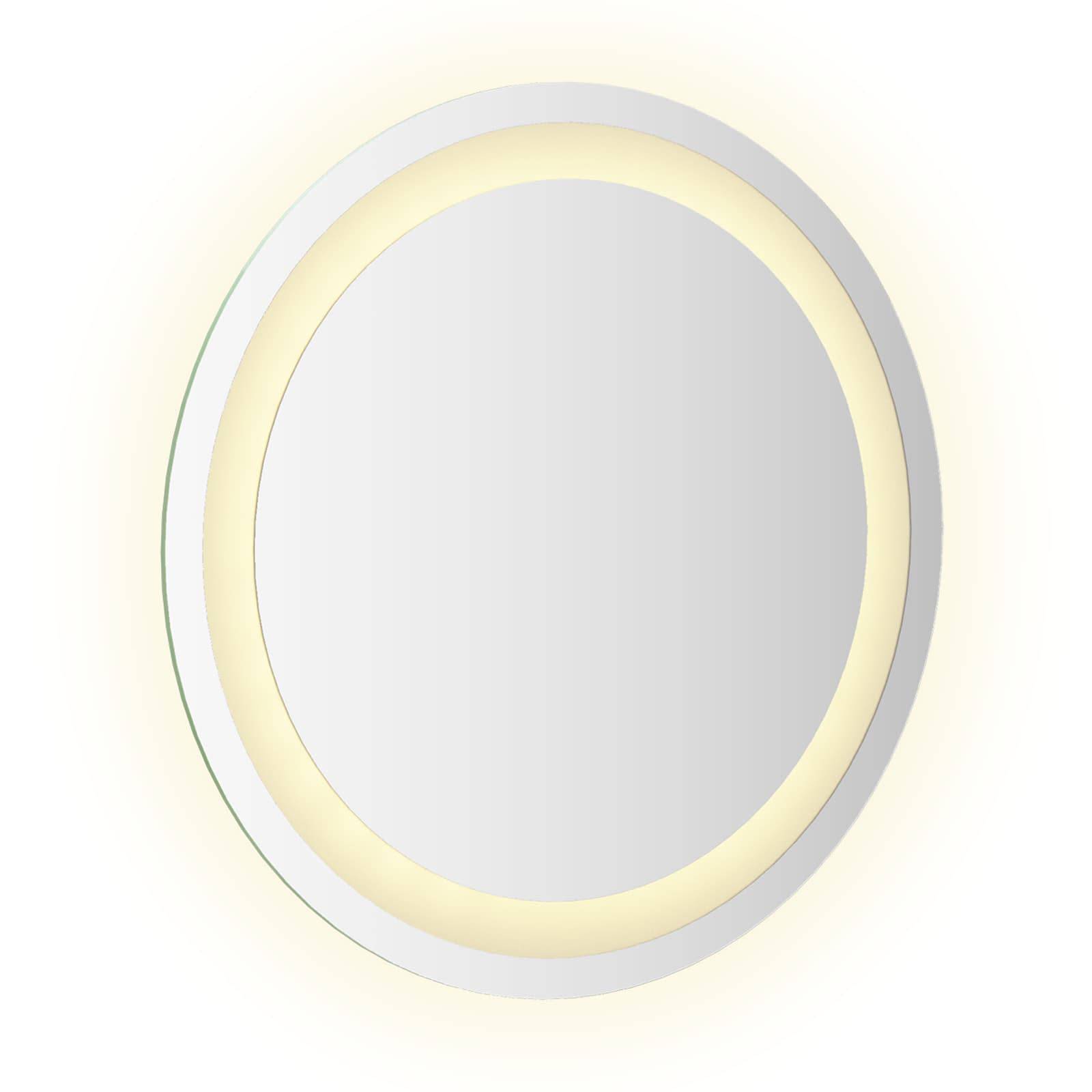 vidaXL LED-Badezimmerspiegel Transparent Ø 40 cm Gehärtetes Glas